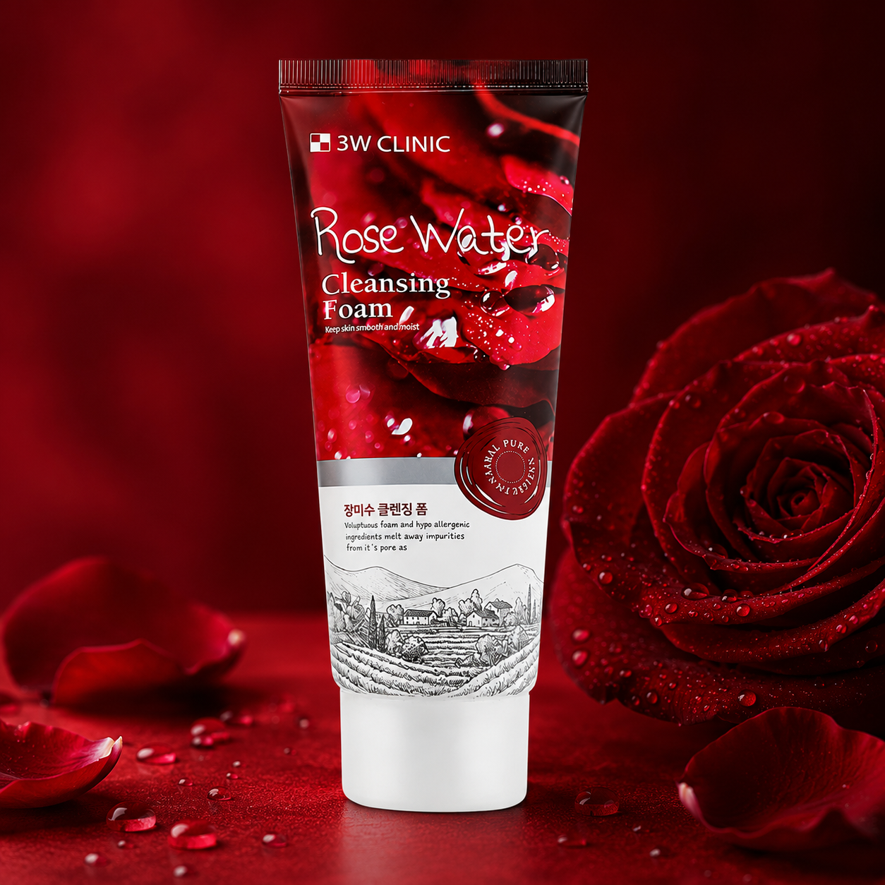 3W CLINIC Rose Water Cleansing Foam 100ml