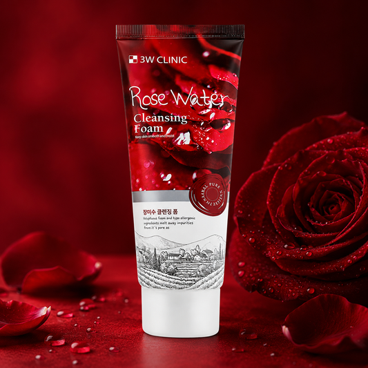 3W CLINIC Rose Water Cleansing Foam 100ml
